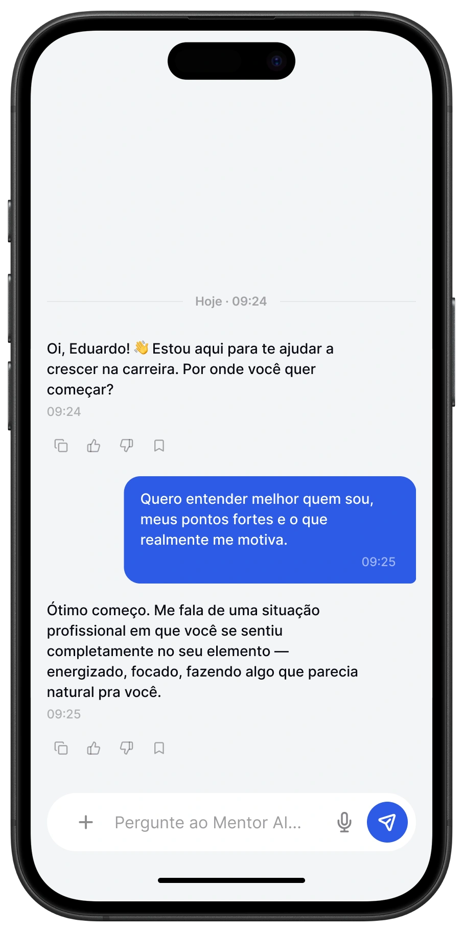 Mockup do Mentor IA